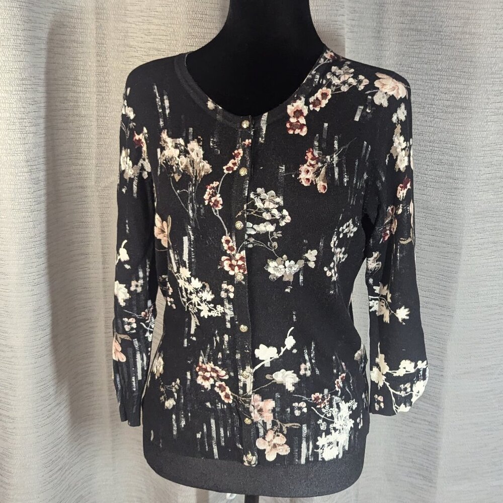 White House Black Market - Black Mid Cardigan - (S)